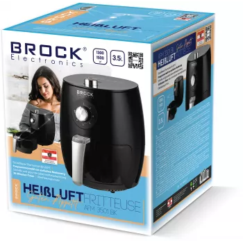 Brock AFM 3501 BK gaisa friteris 3,5L 1300-1500W melns digitālais groza friteris