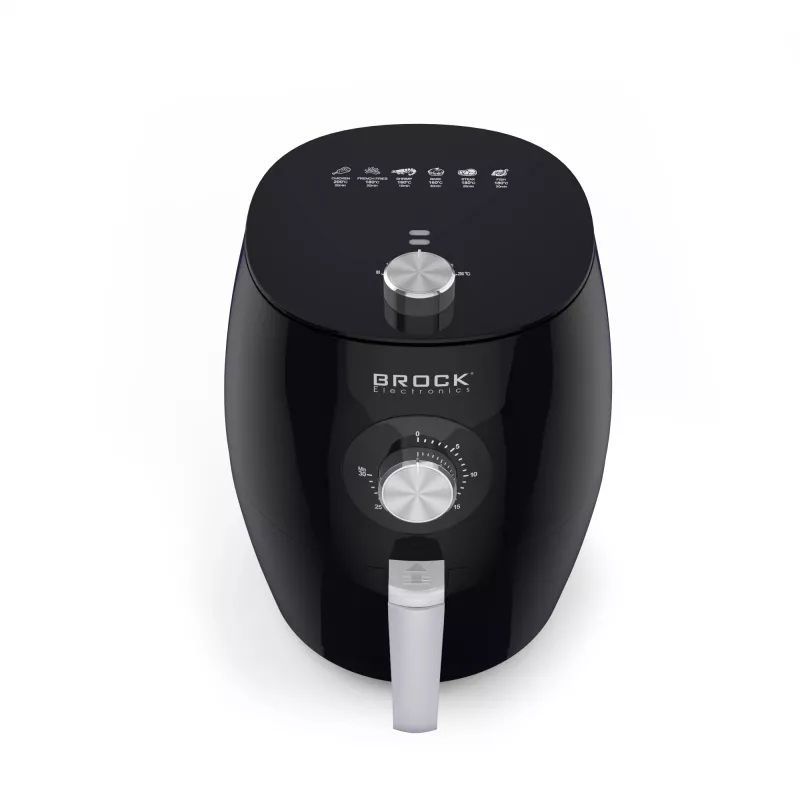 Brock AFM 3501 BK gaisa friteris 3,5L 1300-1500W melns digitālais groza friteris