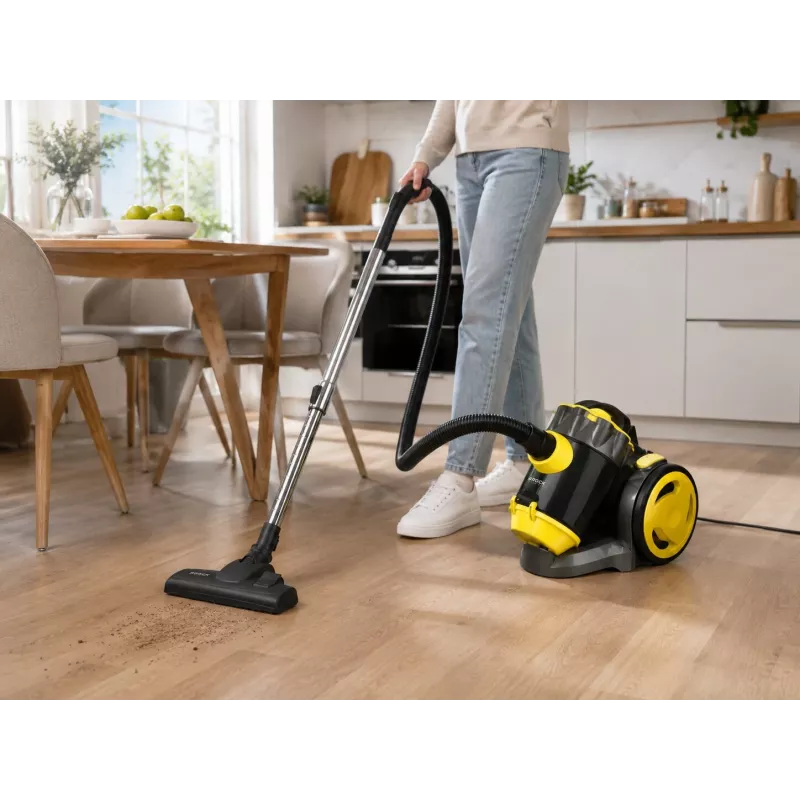 Brock BVC 8056 YT Cyclone bezmaisa putekļsūcējs 800W melns/dzeltens
