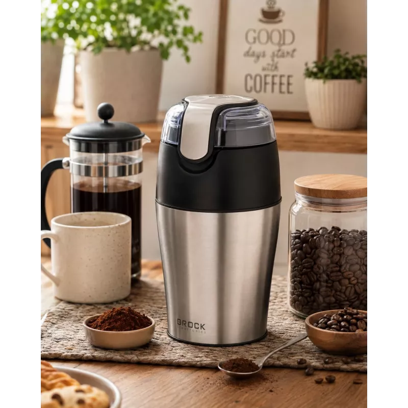 Brock CG 4050 SS Nerūsējošā tērauda asmeņu kafijas dzirnaviņas 150W, 70g ietilpība, impulsa funkcija