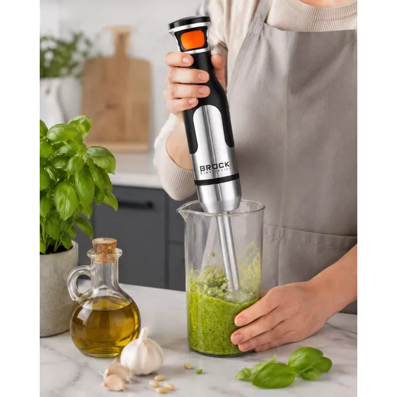 Brock HB 8001 S rokas blenderis 700W, melns/tērauds