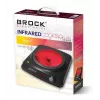 Brock HPI 3001 BK 1500W viena elektriskā plīts virsma ar čuguna plāksni un regulējamu termostatu, melna