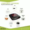 Brock HPI 3001 BK 1500W viena elektriskā plīts virsma ar čuguna plāksni un regulējamu termostatu, melna