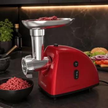 Brock MG 1502 RD Gaļas maļamā mašīna 1500W, Sarkana/Tērauda