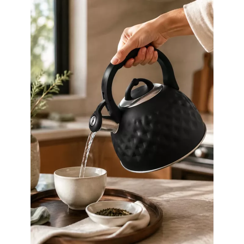 Brock MWK 002 BK La Cuisinette tējkanna 2,7L melna/nerūsējošais tērauds