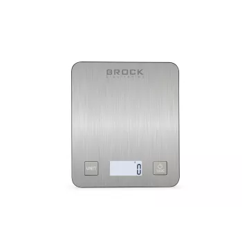 Brock SKS 1009 digitālie virtuves svari ar LED displeju, 5 kg ietilpība, 1 g precizitāte, rūdīta stikla platforma, melni