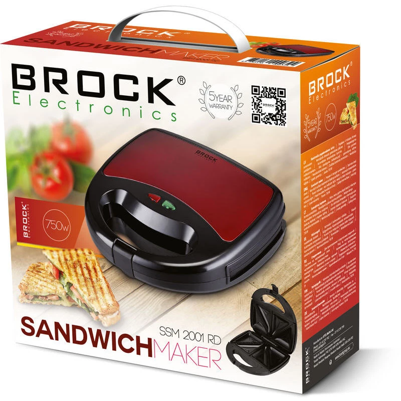 Brock SSM 2001 RD sviestmaižu grilētājs 750W sarkans