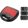 Brock SSM 2003 RD 3-in-1 sviestmaižu gatavotājs, vafļu gatavotājs un grils, 750 W, melns/sarkans