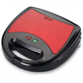 Brock SSM 2003 RD 3-in-1 sviestmaižu gatavotājs, vafļu gatavotājs un grils, 750 W, melns/sarkans