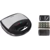 Brock SSM 2004 SS 3-in-1 sviestmaižu, vafeļu un riekstiņu gatavotājs, 750W, melns/nerūsējošais tērauds