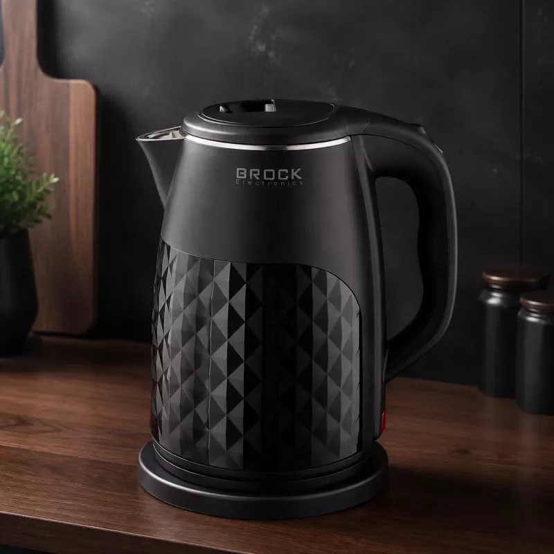 Brock WK 0618 BK elektriskā tējkanna ar dubultām sienām 1,8L 1500W, melna