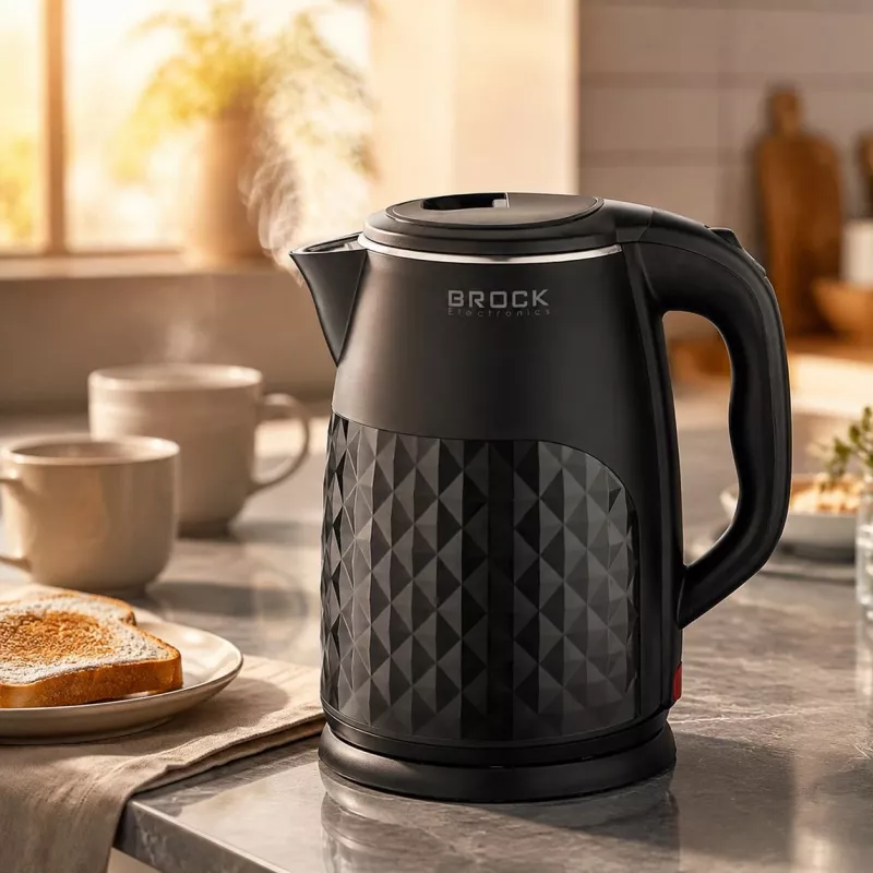 Brock WK 0618 BK elektriskā tējkanna ar dubultām sienām 1,8L 1500W, melna