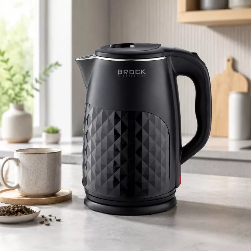 Brock WK 0618 BK elektriskā tējkanna ar dubultām sienām 1,8L 1500W, melna
