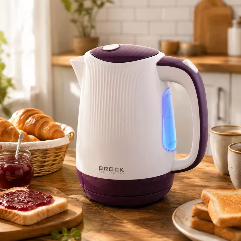 Brock WK 08 PR elektriskā tējkanna 1,7L 2000W balta/violeta