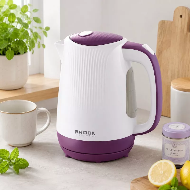 Brock WK 08 PR elektriskā tējkanna 1,7L 2000W balta/violeta