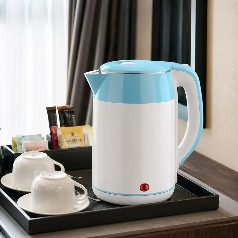 Brock WK 5521 WH elektriskā tējkanna 1,8L 1500W balta/zila ar 360° pamatni