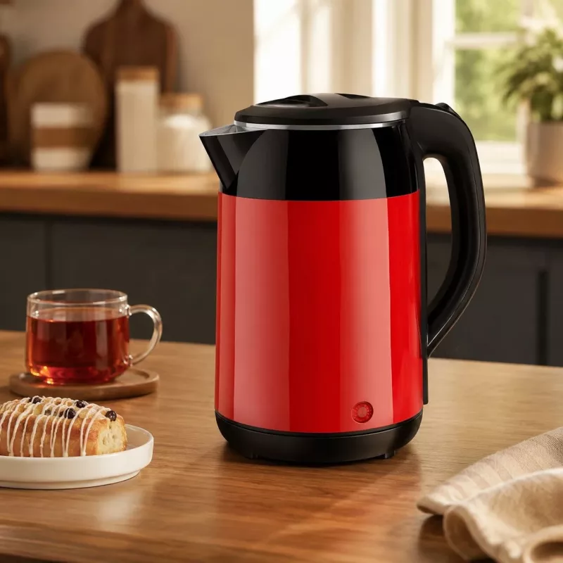 Brock WK 5522 RD elektriskā tējkanna 1,8L 1500W melna/sarkana ar 360° pamatni