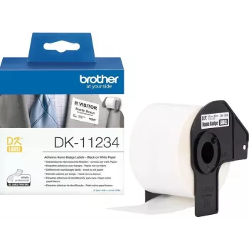 Brother DK-11234 izgrieztu balta papīra etiķešu rullis - 60mm x 86mm, 600 etiķetes, pastāvīga līme, tiešā termiskā druka, QL sērijai