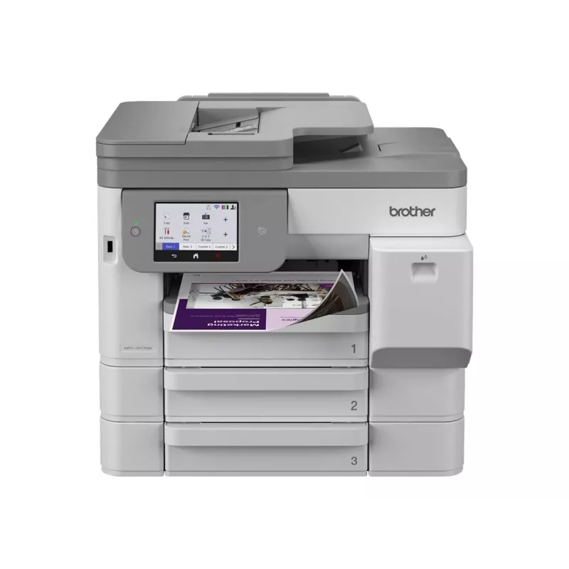 Brother MFC-J5117DW A3 krāsu tintes daudzfunkciju printeris ar drukāšanu, kopēšanu, skenēšanu, faksu, divpusējo drukāšanu, Wi-Fi, Ethernet, USB, 250 lapu padevi, 50 lapu ADF, skārienekrānu, baltā krāsā