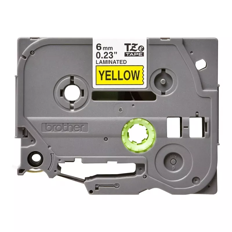 Brother P-touch TZS611 laminēta lente ar stipru līmi 6mm melna uz caurspīdīgas 8m