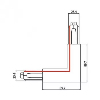Brumberg 87126070 ONETRACK DALI SL 90° stūra savienotājs 3 fāžu sliežu apgaismojumam, balts