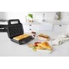 BRV VST098X 3-in-1 sviestmaižu gatavotājs, vafeļu pannas un grils, 850 W, DuraCeramic nepiedegošās plāksnes, melns/sudrabs