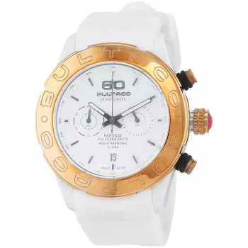 BULTACO H1PW43C-CW1 Sieviešu analogais kvarca pulkstenis 43mm balta ādas siksniņa