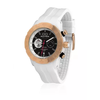 BULTACO MAN Heritage Chronogrāfa Pulkstenis H1PW43C-CB1 43mm Melns Ciparnīca Ādas Siksniņa