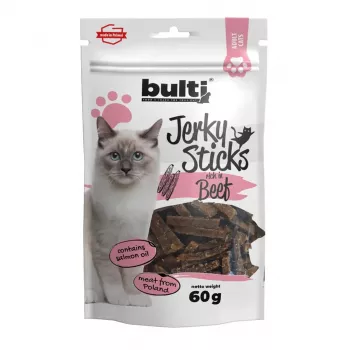 BULTI Jerky Sticks bagātināti ar liellopa gaļu kaķu gardumi 60g