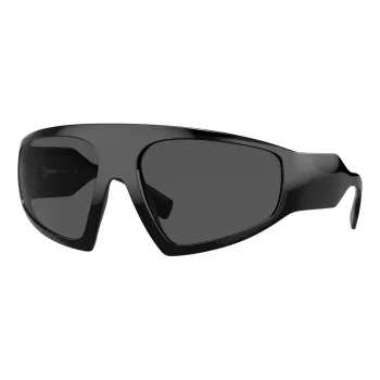 BURBERRY BE4369-300187 Unisex saulesbrilles Melns acetāts Kvadrātveida pilna apmale Pelēka lēca 64/18/125 mm UV400