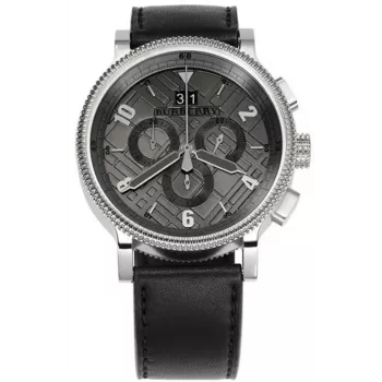 Burberry BU7683 Endurance vīriešu Šveices kvarca hronogrāfa pulkstenis 42mm melna gumija