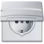 Busch-Jaeger 2064-0-0300 Schuko kontaktligzdas ieliktnis, 2P+E, 16A, 250V, IP44, sudraba