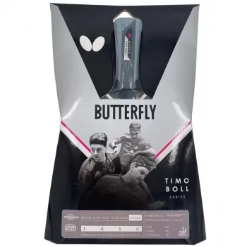 Butterfly Timo Boll Titanium galda tenisa rakešu komplekts ar Wakaba gumijām, izliektu rokturi, ITTF apstiprināts, uzbrukuma stils