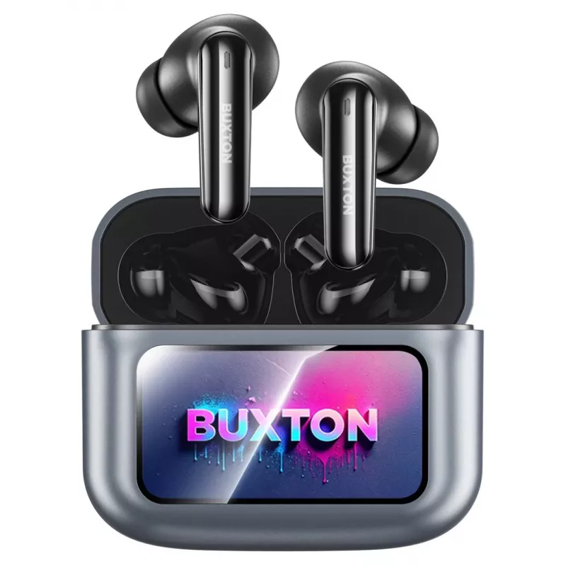 Buxton BTW 9600 bezvadu austiņas ar aktīvo trokšņu slāpēšanu, Bluetooth 5.3, 30h akumulators, melnas