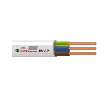 BVV-P 2x1.5 mm² Plakans Strāvas Kabelis 100m Balts
