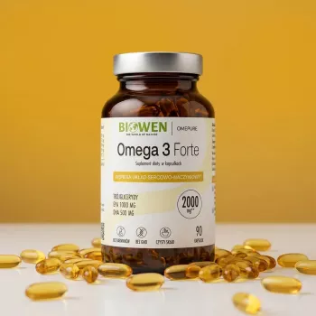 BWN BIOWEN Omega 3 Forte 1000 mg EPA, 500 mg DHA – uztura bagātinātājs cilvēkiem – 90 kapsulas