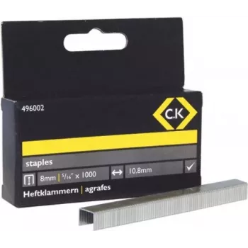 C.K Tools 496005 cinkota tērauda plakanās stieples skavas 10,5 x 14 mm, 1000 gab. iepakojums (53. tips)