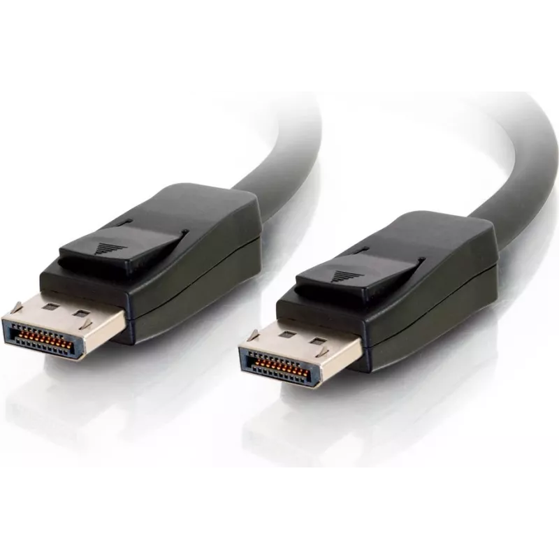 C2G 5,0m DisplayPort kabelis ar fiksatoriem, vīrišķais uz vīrišķo, melns 84403