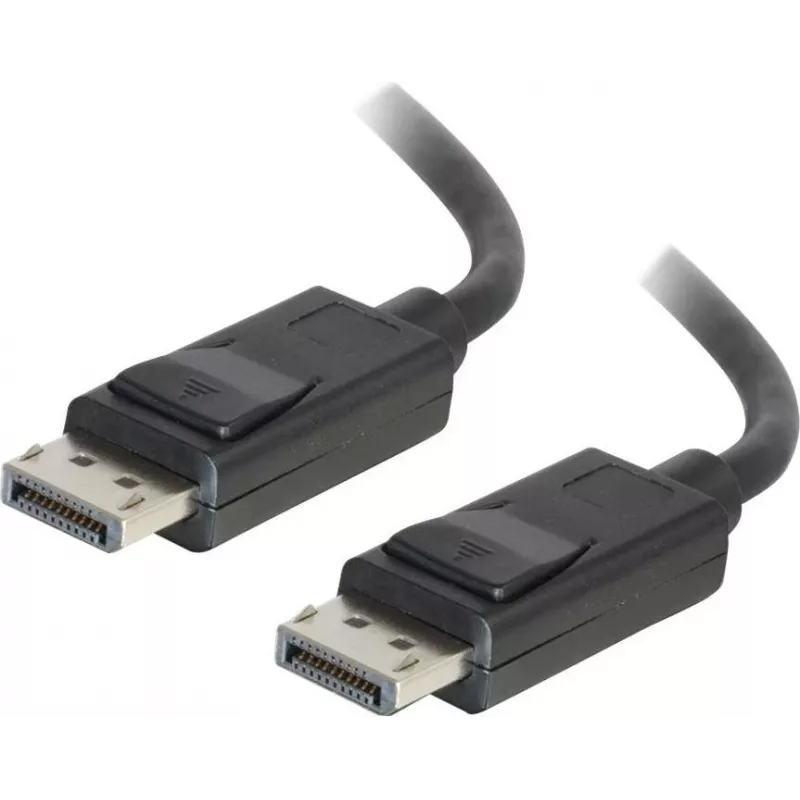 C2G 5,0m DisplayPort kabelis ar fiksatoriem, vīrišķais uz vīrišķo, melns 84403
