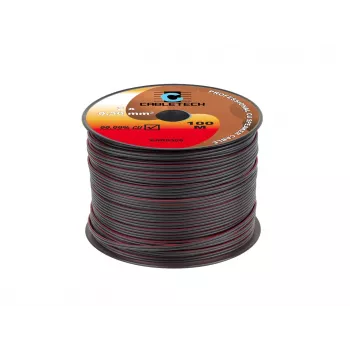 CABLETECH KAB0306 skaļruņu kabelis 2x0.5mm² OFC melns 100m spole
