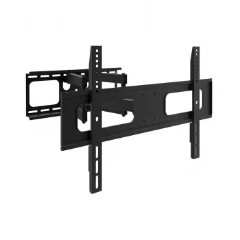 CABLETECH Universāls pilnas kustības TV stiprinājums 37 inch-80 inch ekrāniem, 50 kg slodze, VESA līdz 600x400, ±60° pagrieziens, +5°/-15° slīpums, 62-466 mm attālums no sienas, melns