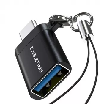CABLETIME USB-C uz USB-A OTG adapteris, USB 3.0 5Gbps, kosmosa pelēks alumīnijs