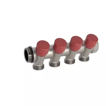 Caleffi 324 sērijas 4-virzienu termostatiskais maisīšanas vārsts 1 colla x 1/2 colla 60°C DZR misiņš