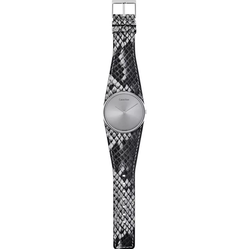 CALVIN KLEIN K5V231Q4 Sieviešu pulkstenis 39mm Quartz Nerūsējošais tērauds Rožu zelts PVD Āda Melns
