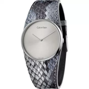 CALVIN KLEIN K5V231Q4 Sieviešu pulkstenis 39mm Quartz Nerūsējošais tērauds Rožu zelts PVD Āda Melns