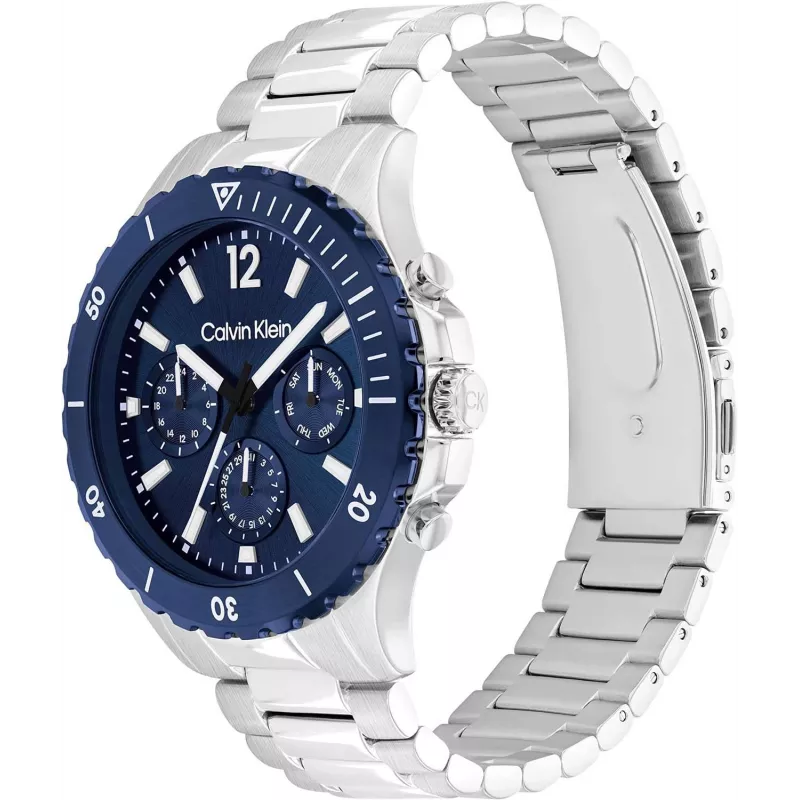 Calvin Klein Vīriešu Pulkstenis Minimal Extension 25200115 44mm Nerūsējošā Tērauda Siets