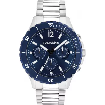 Calvin Klein Vīriešu Pulkstenis Minimal Extension 25200115 44mm Nerūsējošā Tērauda Siets