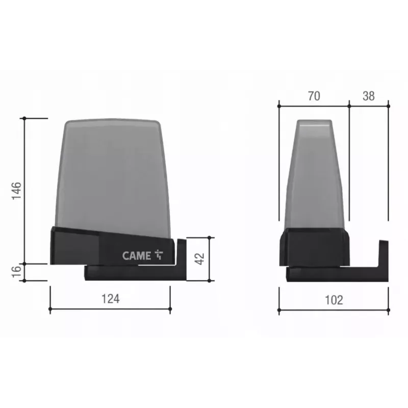 CAME KRX1FXSY Brīdinājuma lampa 24/230V Dzeltena (806LA-0030)