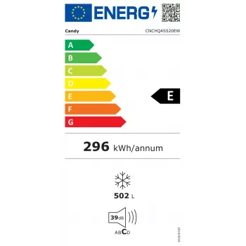 Candy CNCHQ2S520EW priekšējās ielādes veļas mašīna, 7 kg, 1400 apgr./min, energoefektivitātes klase B, NFC, balta