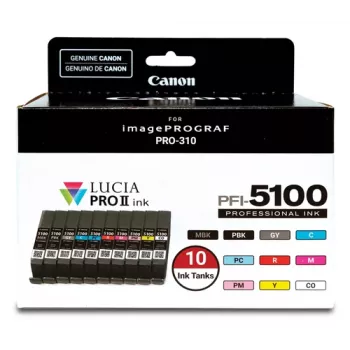 Canon PFI-5100 Multipack, standarta ietilpība, 10 x 14.4 ml, daudzkrāsu tintes tvertnes